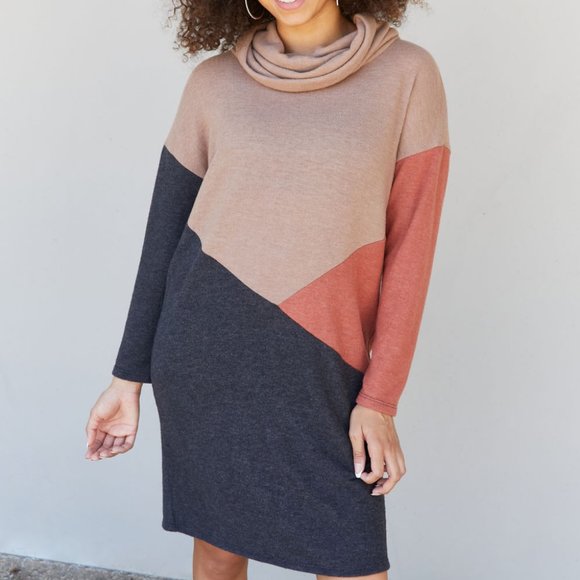 CY Fashion The More The Merrier Color Block Sweater Dress - Picture 1 of 11